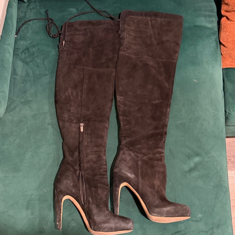 Sam Edelman Black Over the Knee Suede Boots